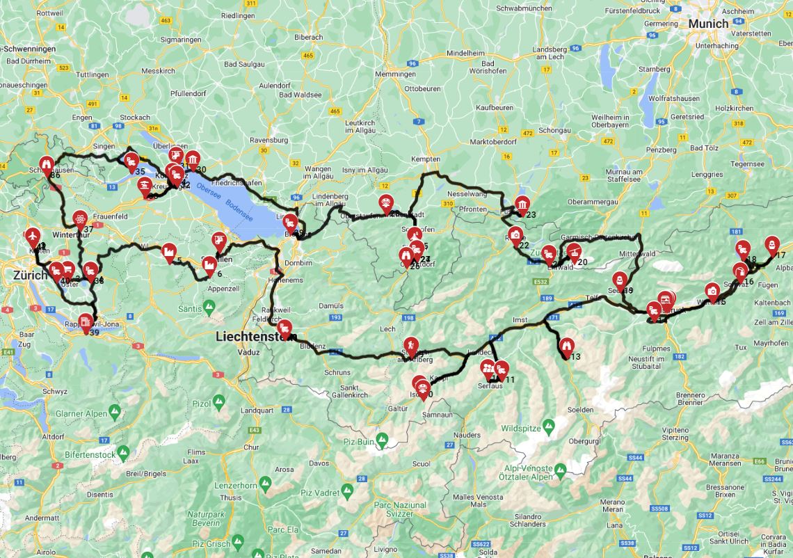 Zurich Roundtrip - East - Tirol Austria German Alps